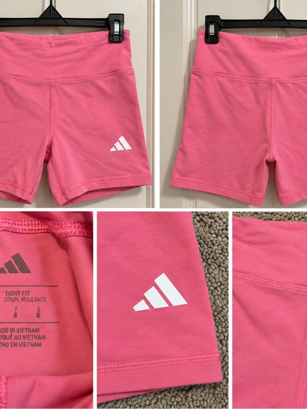 Adidas Girls Pink Tight Fit Biker Shorts Size L 14 – NWOT